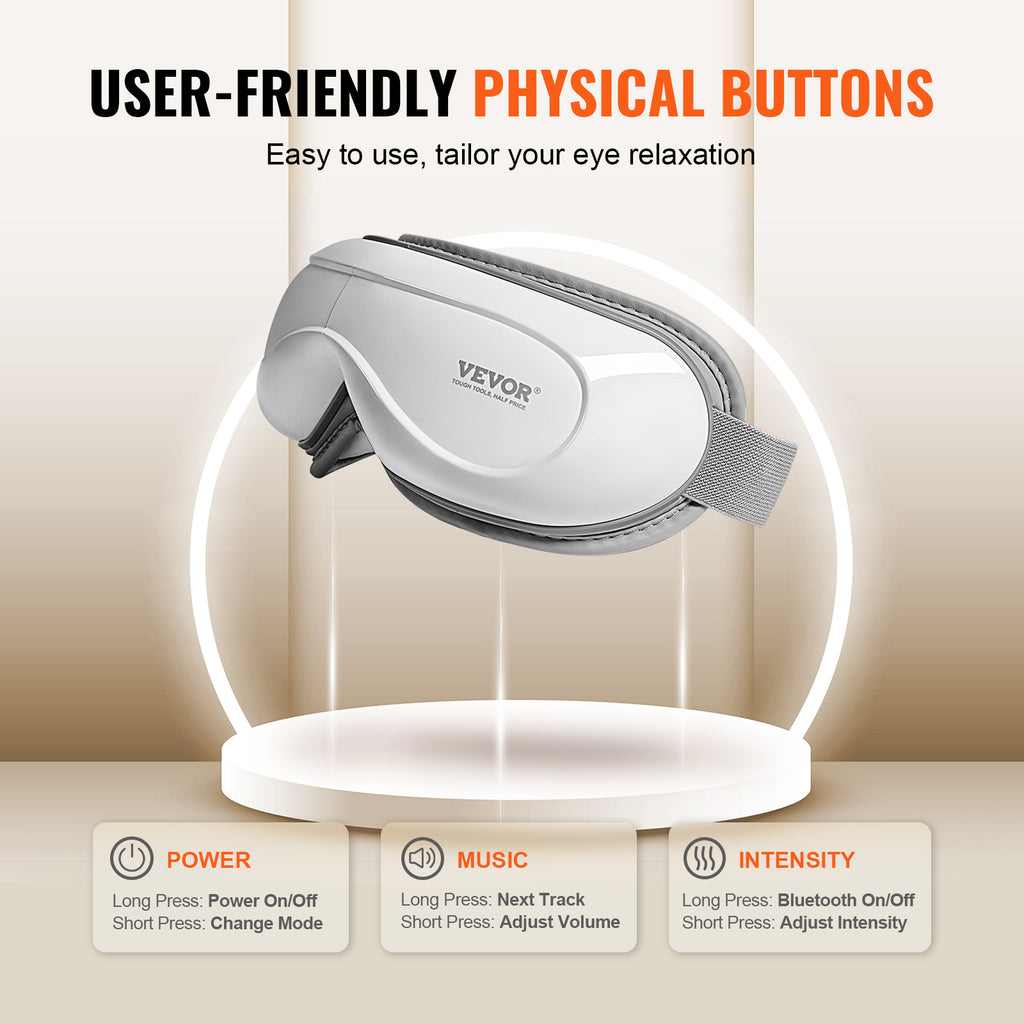 Heated Eye Massager — Bluetooth Music, 5 Modes, Foldable