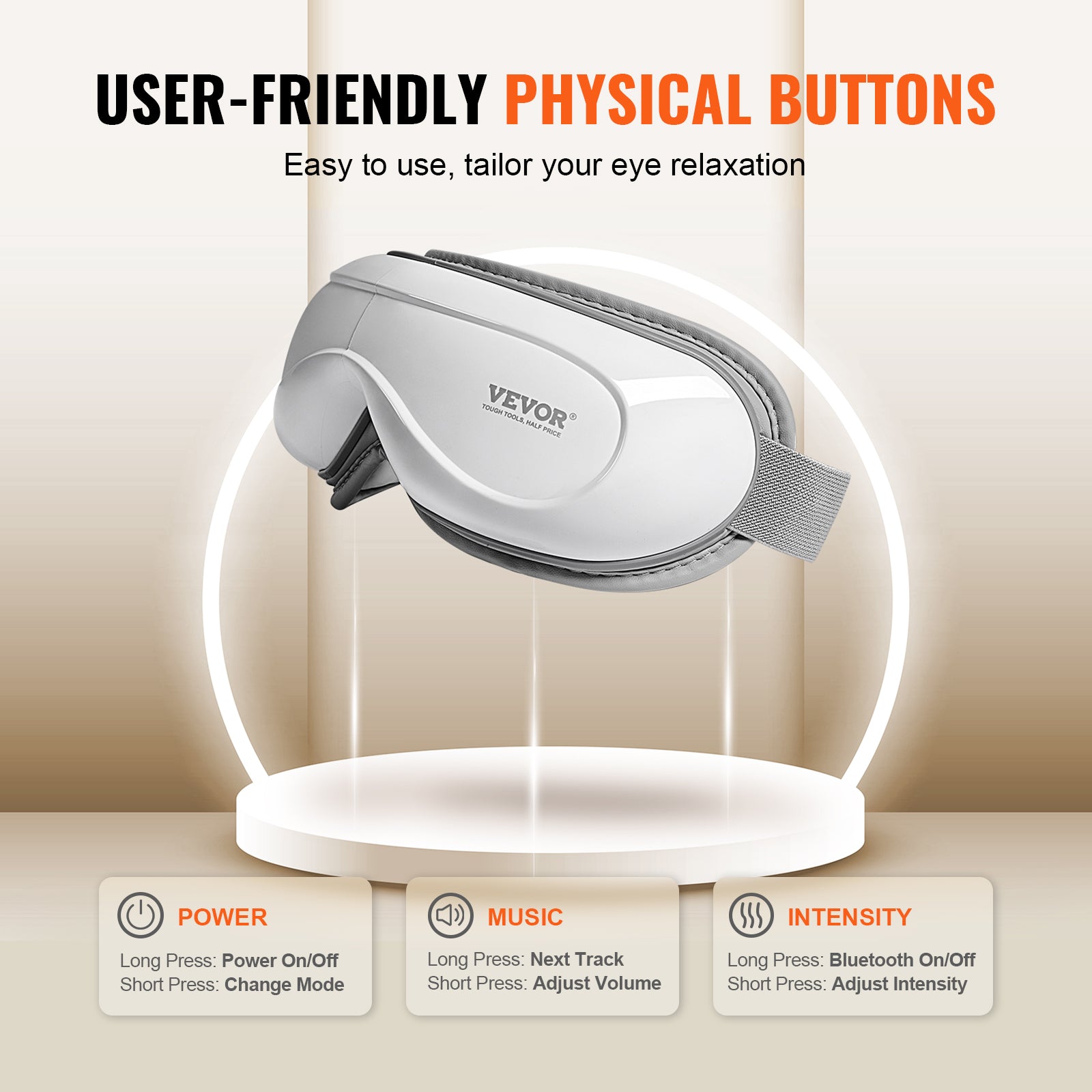 Heated Eye Massager — Bluetooth Music, 5 Modes, Foldable