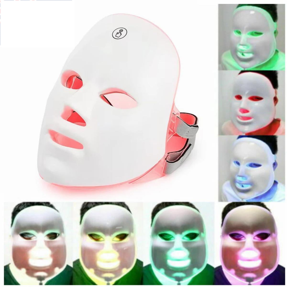 GlowTech 7-Color LED Face Mask — 15-Minute At-Home Light Therapy