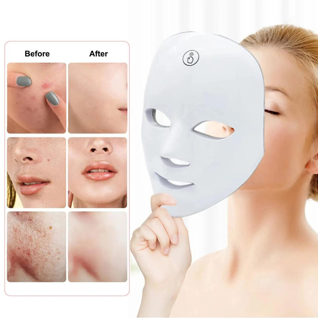 GlowTech 7-Color LED Face Mask — 15-Minute At-Home Light Therapy