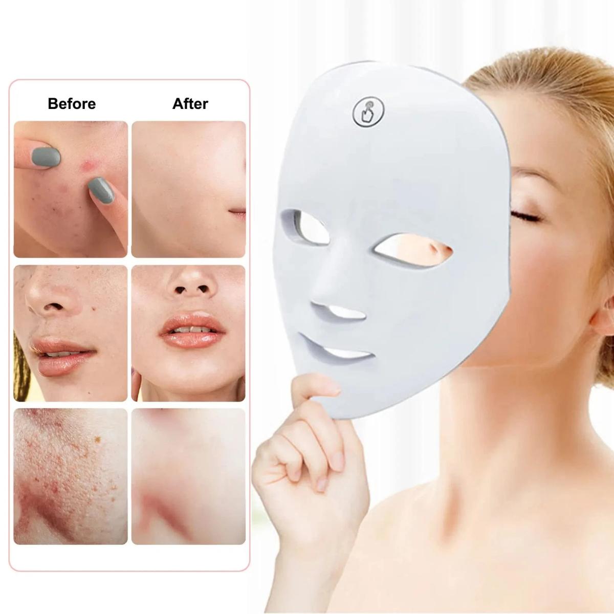 GlowTech 7-Color LED Face Mask — 15-Minute At-Home Light Therapy