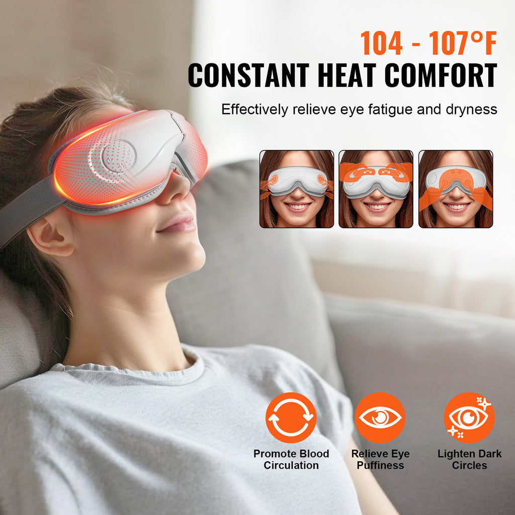 Heated Eye Massager — Bluetooth Music, 5 Modes, Foldable