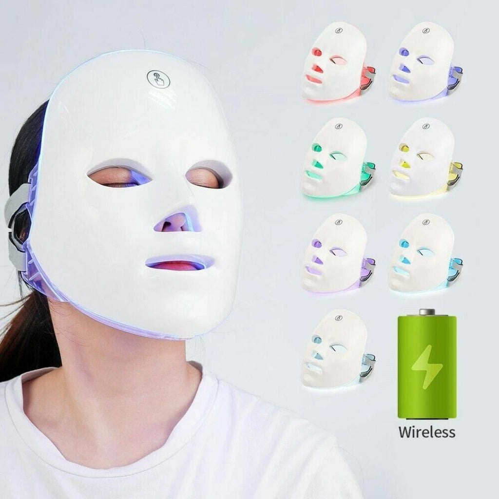 GlowTech 7-Color LED Face Mask — 15-Minute At-Home Light Therapy